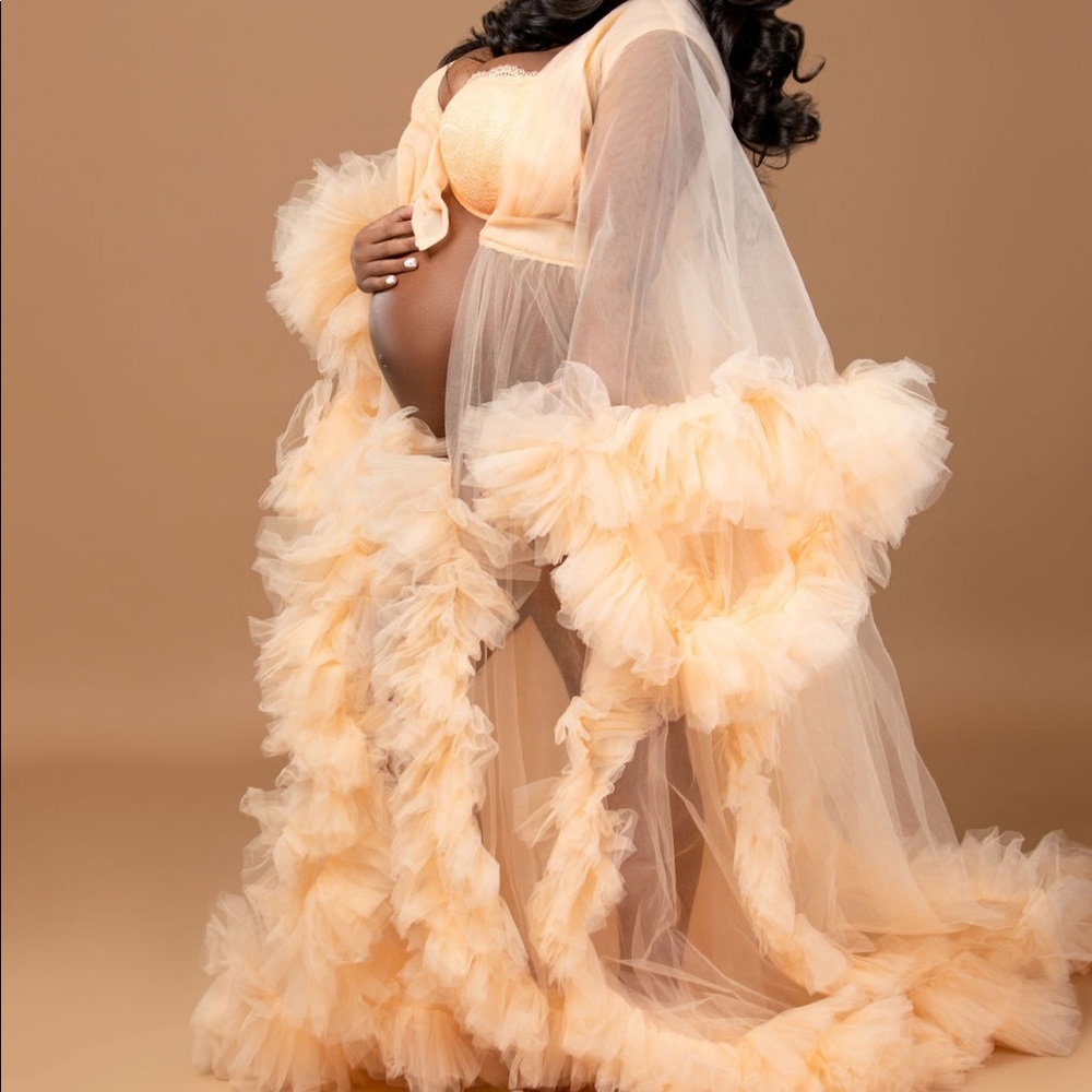 peach MATERNITY ROBE